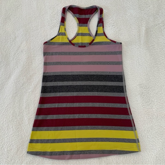 lululemon athletica Tops - Women’s 2 LULULEMON Cool Racerback Luon Yoga Tank‎ Top Triplet Twin Stripe